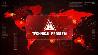 Technical Problem Alert Warning Attack on Screen World Map. Wealth