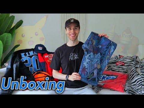 فتح صندوق ضخم لأزياء الشارع سوبريم بالاس غوتشي تي إن إف