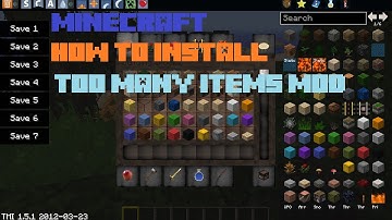 How to install Too Many Items mod for Minecraft 1.5.1 HD