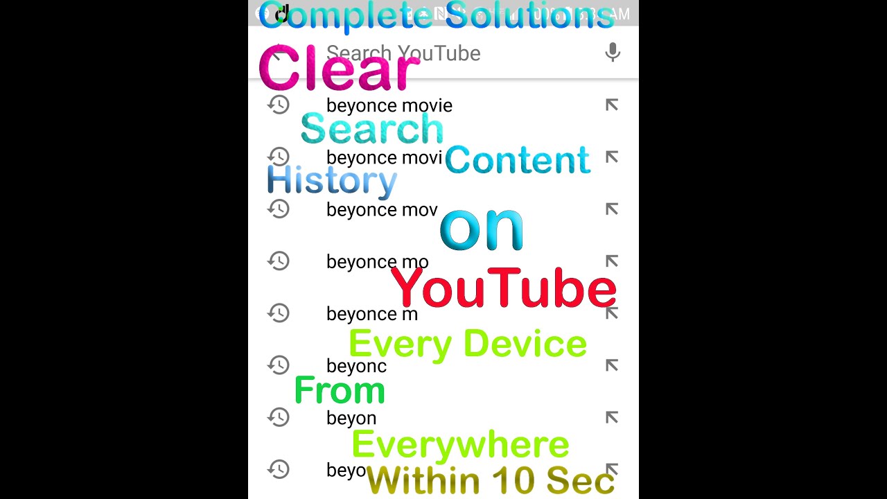 How to Remove | Clear | Delete Search Content History on YouTube From ...