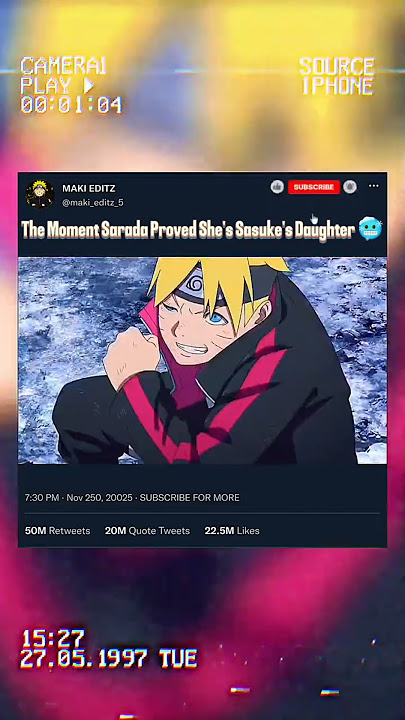 Sarada Uses Chidori for the First Time Against Boro..🔥🥶 #naruto #animeshorts #anime #sasuke #shorts