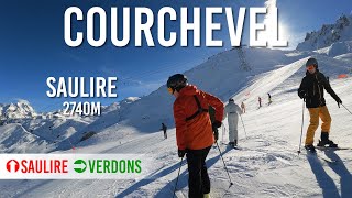 Skiing pistes 'Saulire' and 'Verdons' in Courchevel, Les 3 Vallées (4K UHD)