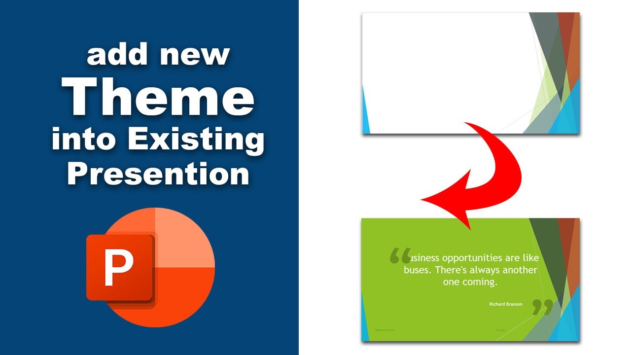 how to add template to existing powerpoint presentation