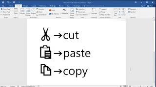 How to insert cut, copy and paste symbols in word