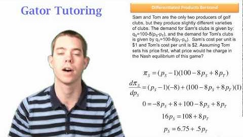 Differentiated Products 1st Mover