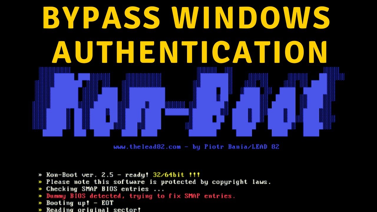 Bypass Windows Authentication With Kon-Boot - Youtube