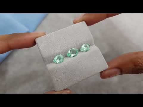 Set of pear cut Paraiba tourmalines 3.13 ct, Mozambique Video  № 2