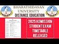 Bharathidasan University Distance Education 2025 Student Exam Timetable #bharathidasanuniversity