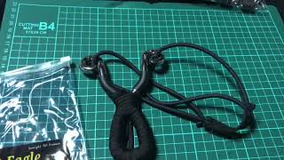 【スリングショット】開封！ゴム取り付け、伝統式スリングショット！弹弓！【1745】デザートイーグル