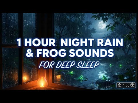 ASMR 1 Hour Night Rain & Frog Sounds for Deep Sleep