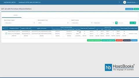 Reconciliation of GSTR 2A for Purchases with HostBooks Hindi