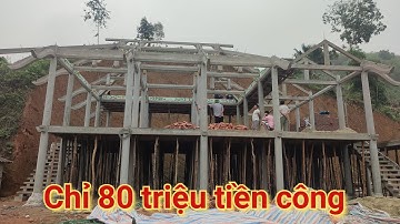 Bàn giao tiếp 1 căn nhà sàn bê tông 1 gian 2 trái liền bếp tại lục yên yên bái