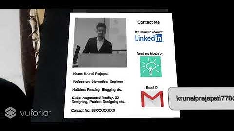 Augmented Reality based Business card / Resume using Unity and Vuforia