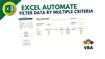 Excel VBA Filter Data - Automated Employee Payslip