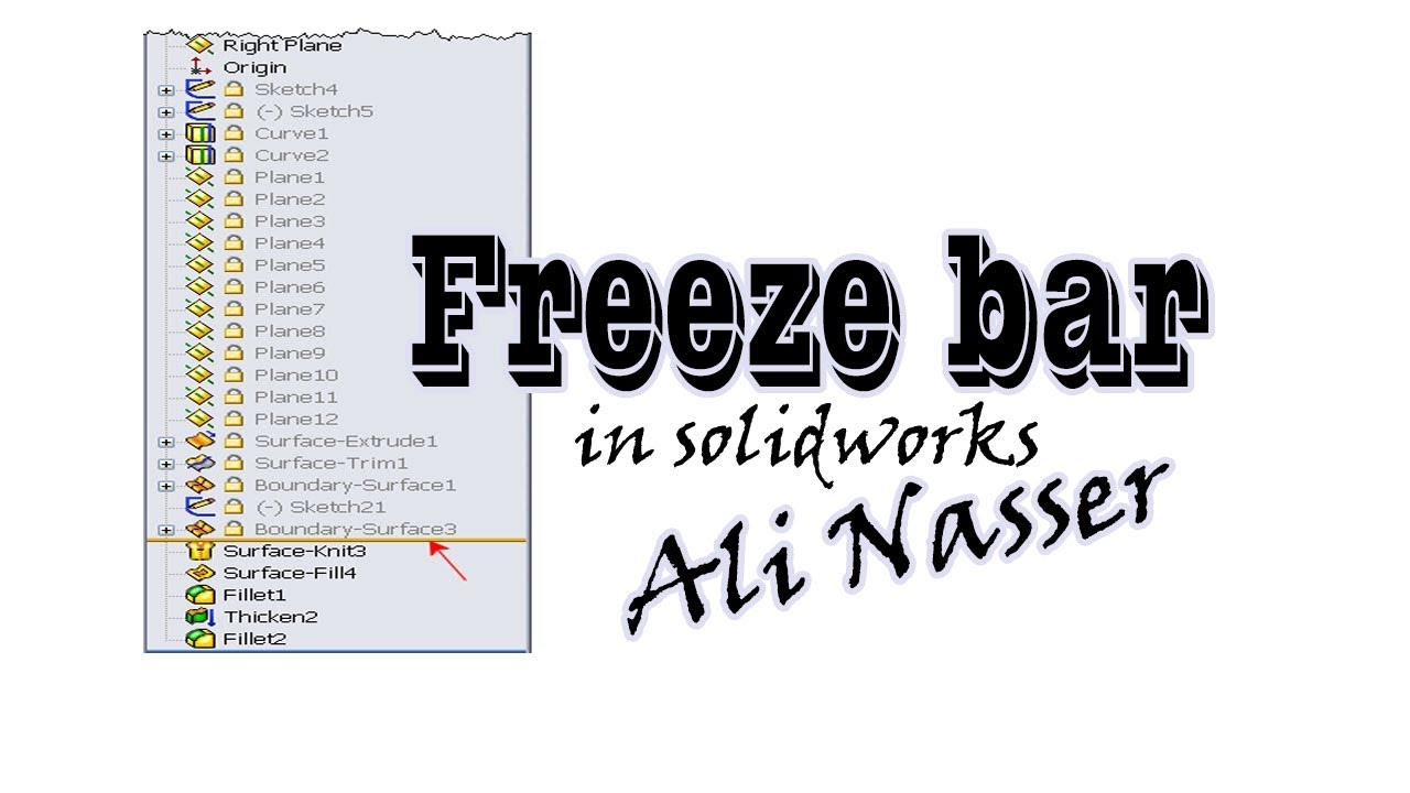 Freeze Bar In Solidworks YouTube Freeze Bar In Solidworks YouTube