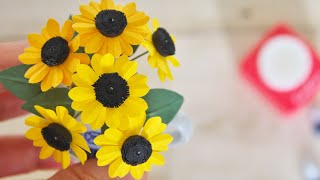 簡単！クラフトパンチで作るヒマワリの花の作り方 茎付き DIY How to Make Paper Sunflower With Paper Punch