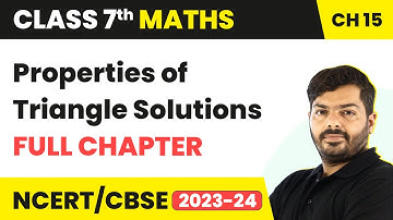 Class 7 Maths Chapter 15 | Properties of Triangle Full Chapter RD Sharma Solutions