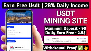 New Usdt Earning Site  Usd Mining Site 2023 Without Investment  Usdt Earning Website