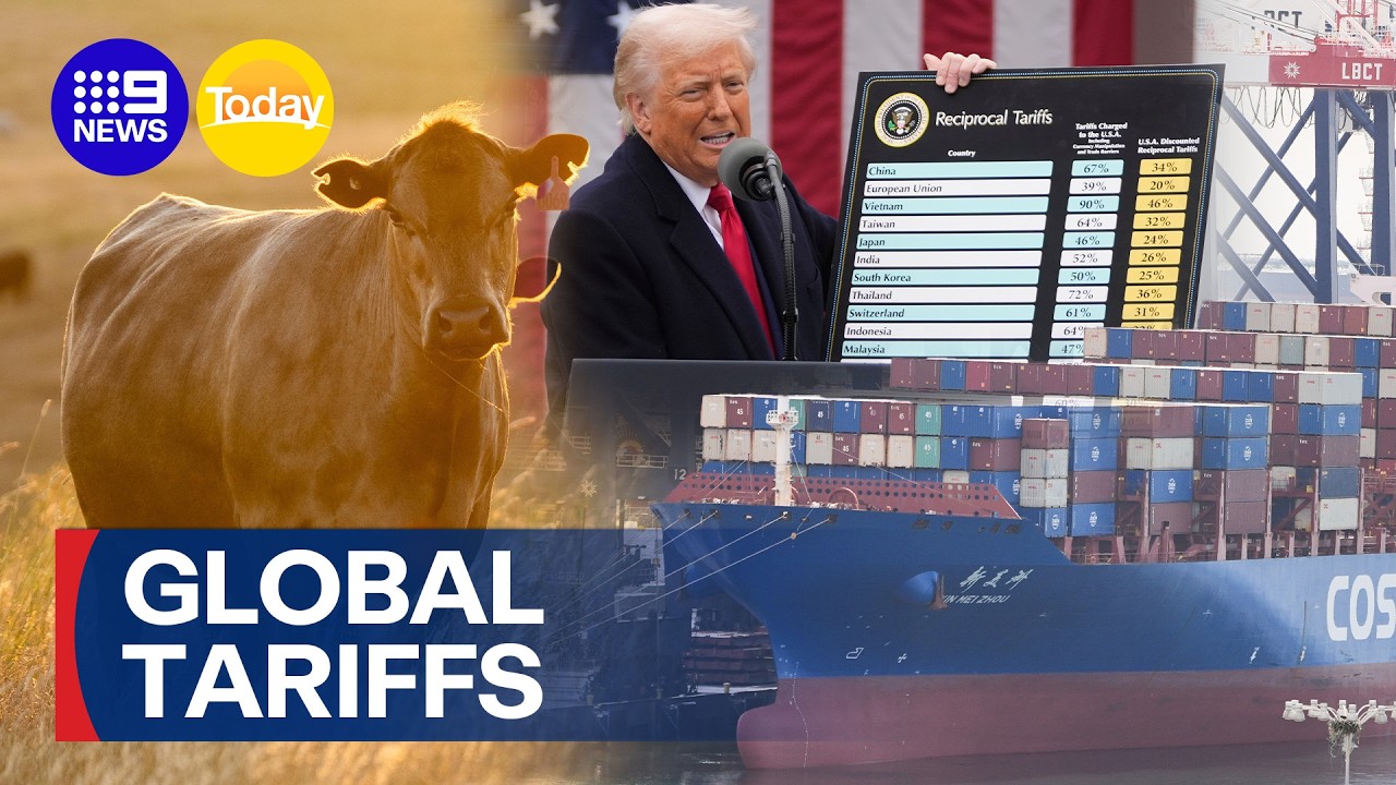 Trump's new global tariffs come into effect at 10 per cent | 9 News Australia