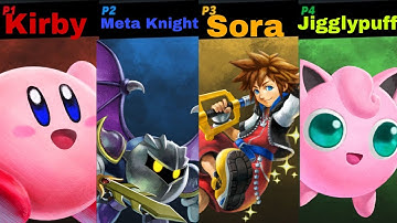 Super Smash Flash 2- Kirby Vs Meta Knight Vs Sora Vs Jigglypuff