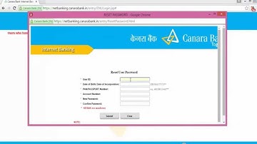 How to reset Canara Bank Net banking password