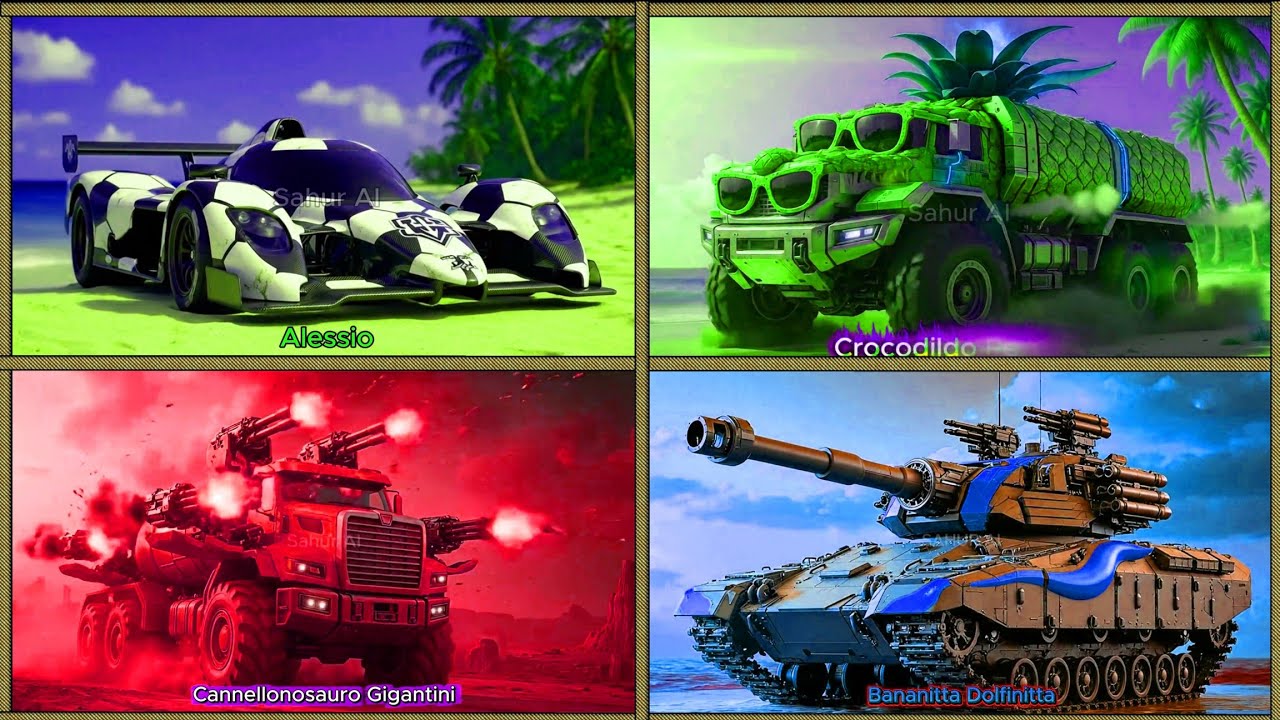 BRAINROT HEAVY WEAPON TRUCK🆚BRAINROT TANKER TRUCK🆚B RACING FORMULA🆚BRAINROT TANK-Tiles hop edm rush!