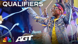 Chioma & The Atlanta Drum Academy bring the house down with EPIC drumming! | Qualifiers | AGT 2023
