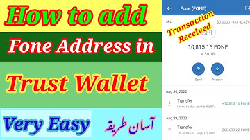 How to add Fone address in trust wallet || Fone