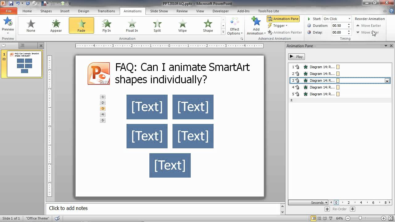 Powerpoint Faq: How Do I Animate Smartart Shapes Individually?