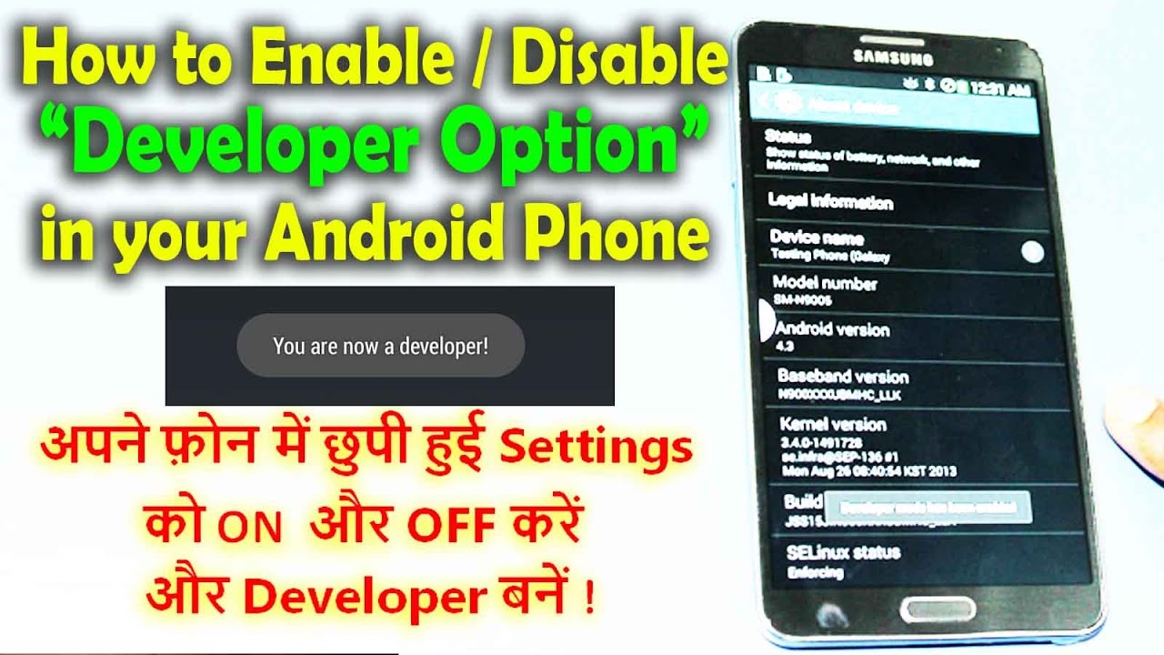 How to Enable or Disable / Hide or Un-hide Developer Option in your ...