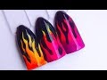 #24 Fire nails tutorial, ombre flame nails with neon pigments by Dorota Palicka