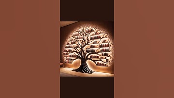Unique tree shape book shelf design #bookshelf #shelfdecor #home #trending #shorts #viral #homedecor