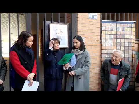 Olga Pereira en homenaje a su padre Tomás en San Sebastián de los Reyes