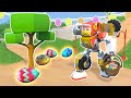 EASTER SPECIAL: Robot Cars&#39; EGGS Hunt!