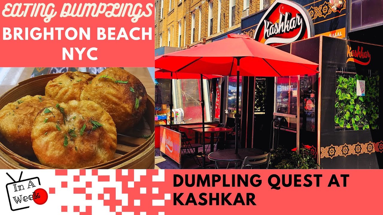 Eating Fried Lamb Uyghur Dumplings in Brighton Beach Brooklyn NYC at