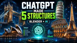 ChatGPT Generated 5 Famous Structures in Blender | AI 3D Modeling Test