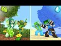 Minecraft Monster School, CUTE ZOMBIE ELEMENTAL COUPLE - Minecraft Animation