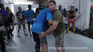 UFC champion Matt Hughes teaches outside foot sweep at Chicago Mixed Martial Arts