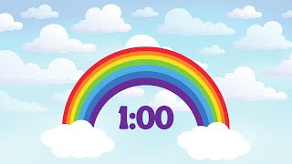 🌈  1 Minute Timer Rainbow/Unicorn  🌈 no music - helps children grasp time concepts