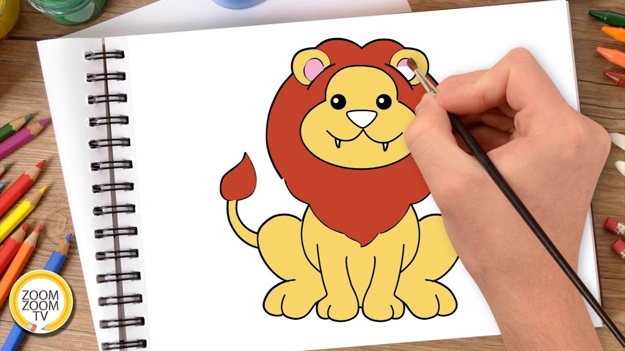 Hướng dẫn cách vẽ CON SƯ TỬ, Tô màu CON SƯ TỬ - How to draw a Lion ...