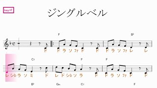 ジングルベル Key F固定ド読み ドレミで歌う楽譜 コード付き Youtube