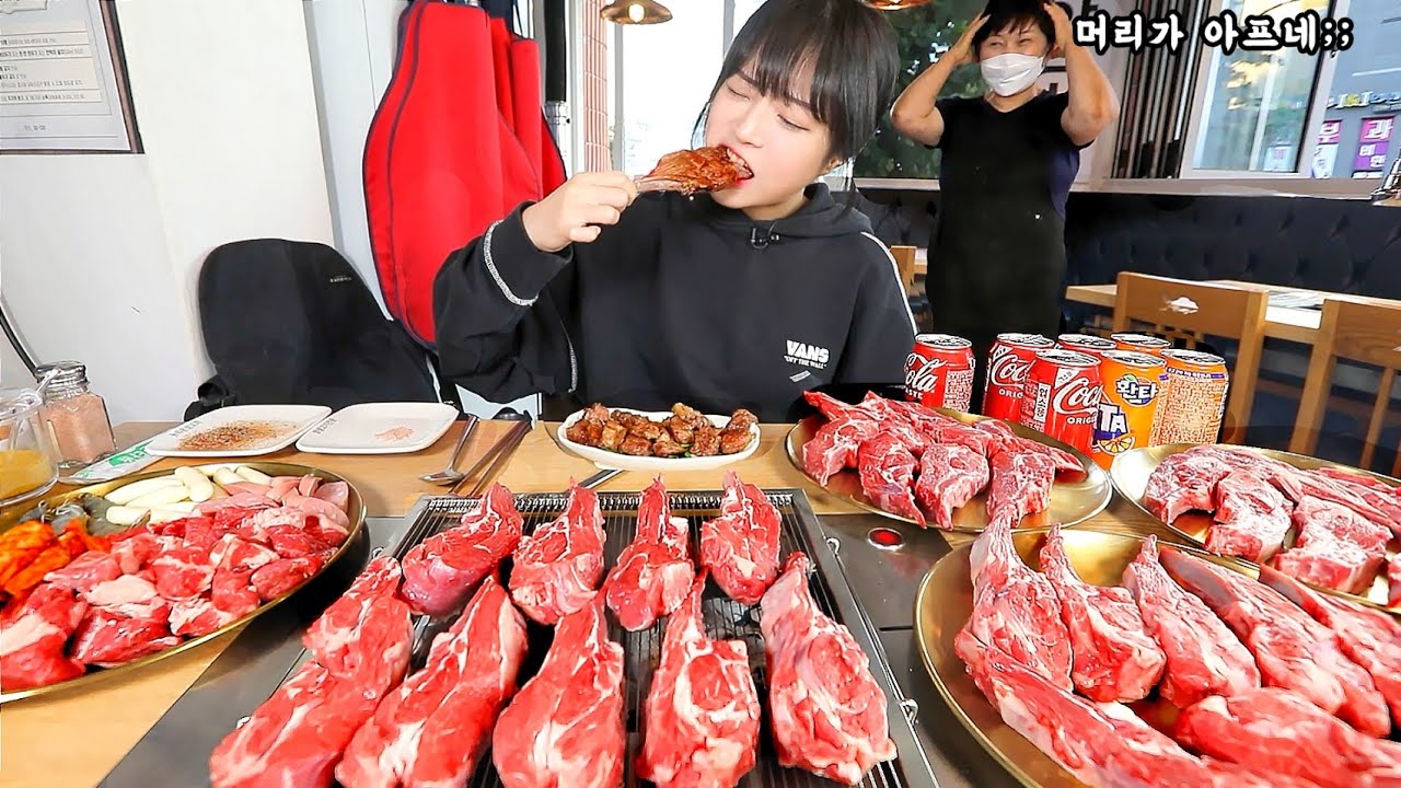 사장님이 음료는 서비스라고 했다가 대참사..🤣 무한리필집 양고기 ??kg 먹방