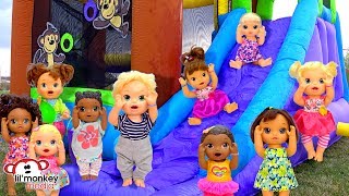 Baby Alive Playdate Fun!  Bounce House, Playpark & Water Balloons!