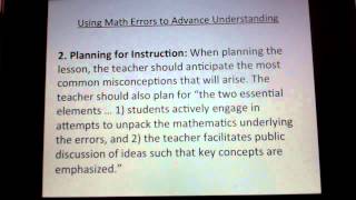 Using Math Errors to Advance Understanding