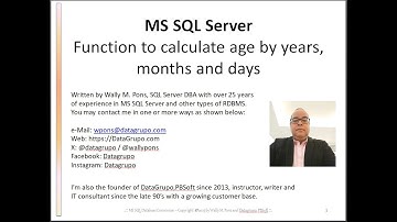 MS SQL Server :: Function to calculate age by years, months and days