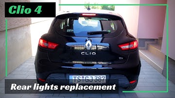 Renault Clio 4 - Rear lights replacement | How to change side, brake, reverse, fog & turn lightbulbs