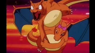 Charla throws Ash's Charizard into the Water.