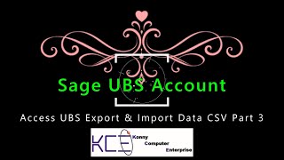 Access UBS Inventory export and import csv database part 3