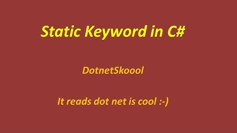 Static Keyword