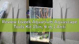 Review Liveek Aquarium Aquascape Tools Kit 15in, 4 in 1 Anti-Rust Aquatic Plant Aquascaping Tool Sta